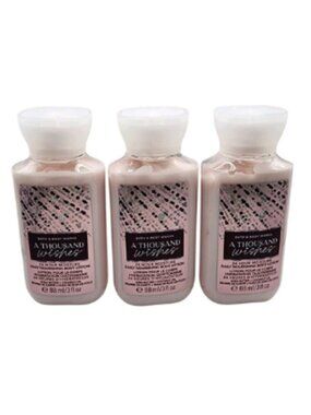 3 Ct Bath & Body Works A Thousand Wishes Travel Size Body Lotion 3oz 88mL Set